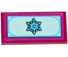 Tile 2 x 4 with Snowflake on Light Aqua Background Pattern (Sticker) - Set 41062