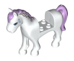 Horse with 2 x 2 Cutout, Blue Eyes and Face Decoration, Lavender Mane and Tail Pattern