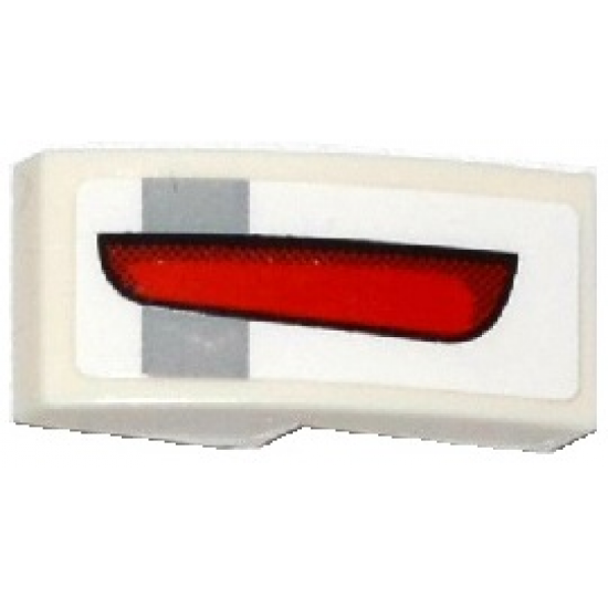 Slope, Curved 2 x 1 with Light Bluish Gray Stripe and Red Taillight Pattern Model Left Side (Sticker) - Set 75912