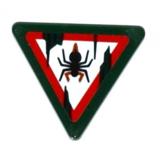 Road Sign 2 x 2 Triangle with Clip with Spider and Dirt Stains Pattern (Sticker) - Set 70604