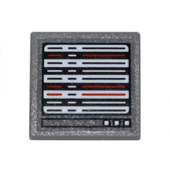 Road Sign 2 x 2 Square with Open O Clip with Computer Screen with White, Red and Black Lines Pattern (Sticker) - Set 76051