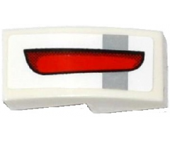 Slope, Curved 2 x 1 with Light Bluish Gray Stripe and Red Taillight Pattern Model Right Side (Sticker) - Set 75912