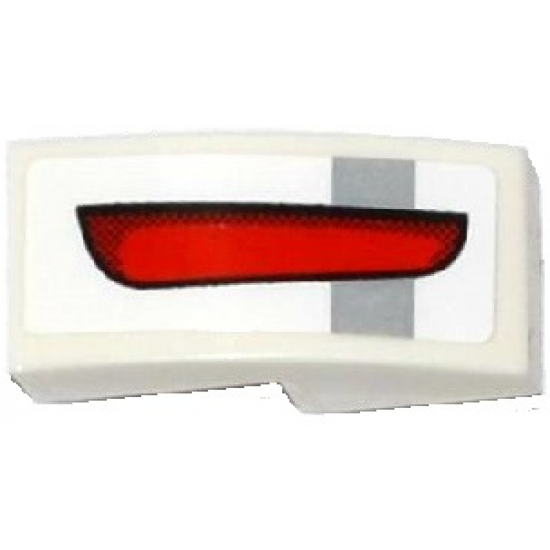 Slope, Curved 2 x 1 with Light Bluish Gray Stripe and Red Taillight Pattern Model Right Side (Sticker) - Set 75912