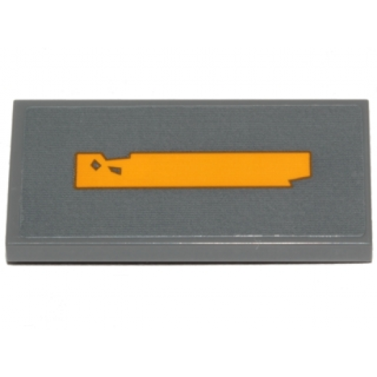 Tile 2 x 4 with Yellow Worn Stripe Pattern (Sticker) - Set 75171