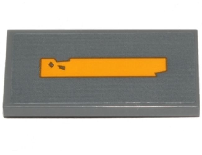 Tile 2 x 4 with Yellow Worn Stripe Pattern (Sticker) - Set 75171