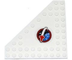 Wedge, Plate 10 x 10 Cut Corner with no Studs in Center with Space Shuttle Logo Pattern Model Left Side (Sticker) - Set 60080