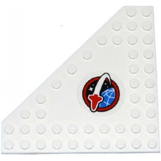 Wedge, Plate 10 x 10 Cut Corner with no Studs in Center with Space Shuttle Logo Pattern Model Left Side (Sticker) - Set 60080