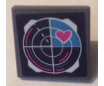 Road Sign 2 x 2 Square with Open O Clip with Radar and Pink Heart Pattern (Sticker) - Set 41333