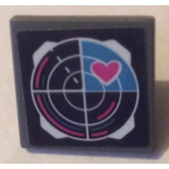 Road Sign 2 x 2 Square with Open O Clip with Radar and Pink Heart Pattern (Sticker) - Set 41333