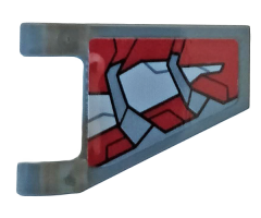 Flag 2 x 2 Trapezoid with Dark Red and Light Bluish Gray Armor Plates Pattern Model Left Side (Sticker) - Set 76104