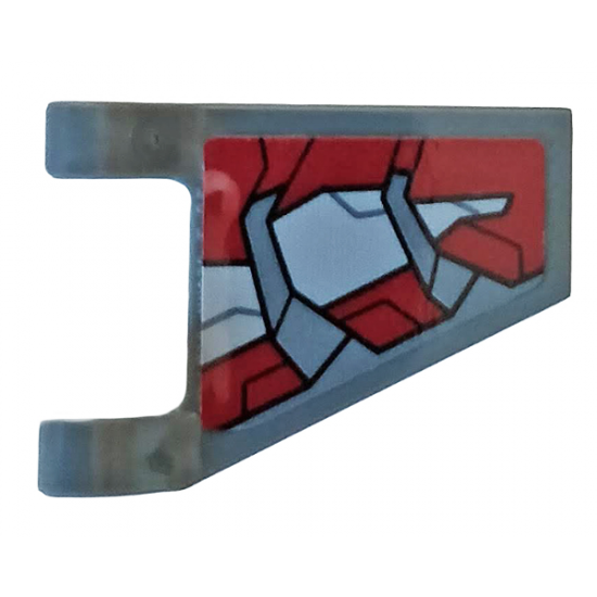 Flag 2 x 2 Trapezoid with Dark Red and Light Bluish Gray Armor Plates Pattern Model Left Side (Sticker) - Set 76104