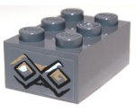 Brick 2 x 3 with Diamond Bricks with White Highlights on Both Diamonds Pattern on End (Sticker) - Set 9473