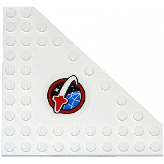 Wedge, Plate 10 x 10 Cut Corner with no Studs in Center with Space Shuttle Logo Pattern Model Right Side (Sticker) - Set 60080