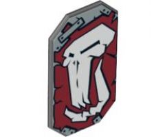 Minifigure, Shield Rectangular without Stud, Troll Skull Pattern