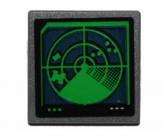 Road Sign 2 x 2 Square with Open O Clip with Green Radar on Computer Screen Pattern (Sticker) - Set 70835