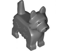 Dog, Terrier with Black Eyes and Nose and Light Bluish Gray Fur Lines Pattern (Toto)