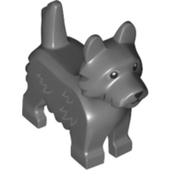 Dog, Terrier with Black Eyes and Nose and Light Bluish Gray Fur Lines Pattern (Toto)