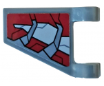 Flag 2 x 2 Trapezoid with Dark Red and Light Bluish Gray Armor Plates Pattern Model Right Side (Sticker) - Set 76104