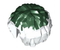 Minifigure, Utensil Cheerleader Pom Pom with Dark Green Top Pattern