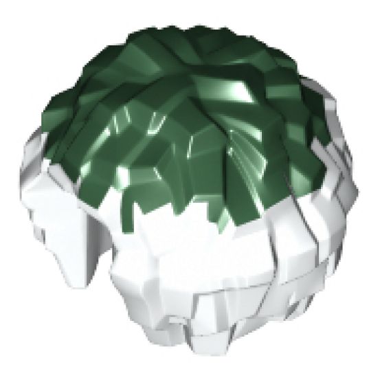 Minifigure, Utensil Cheerleader Pom Pom with Dark Green Top Pattern