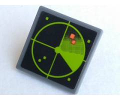 Road Sign 2 x 2 Square with Open O Clip with Lime Radar on Computer Screen Pattern (Sticker) - Set 75902