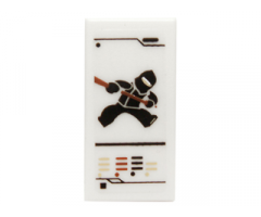 Tile 1 x 2 with Ninjago Game Card with Black Ninja Cole Pattern (Sticker) - Set 70751