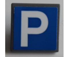 Road Sign 2 x 2 Square with Open O Clip with Parking Pattern (Sticker) - Set 60200