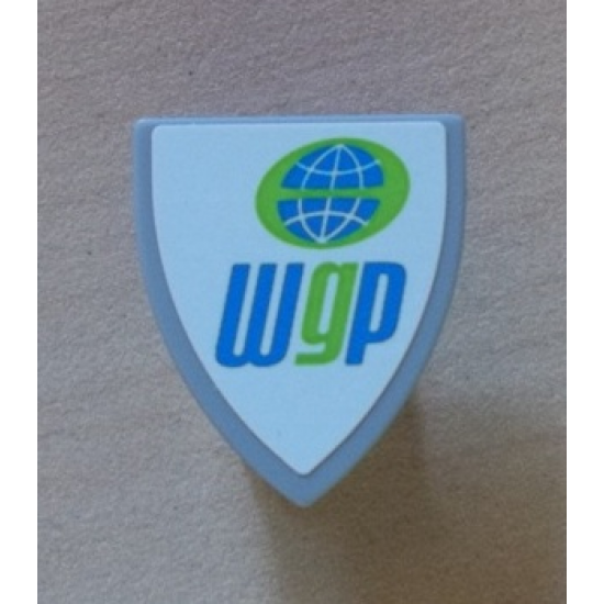 Minifigure, Shield Triangular  with Globe and 'wgp' World Grand Prix Logo Pattern (Sticker) - Set 8423