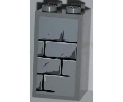 Brick 2 x 2 x 3 with Light Bluish Gray Bricks Pattern (Sticker) - Set 4183