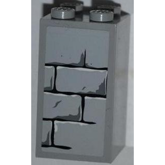 Brick 2 x 2 x 3 with Light Bluish Gray Bricks Pattern (Sticker) - Set 4183