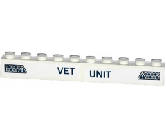 Brick 1 x 10 with 'VET UNIT' and Danger Signs with Exclamation Mark Pattern (Stickers) - Set 75917