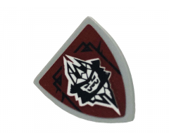 Minifigure, Shield Triangular  with Emperor on Dark Red Background, Left Lines Down Pattern (Sticker) - Set 70678