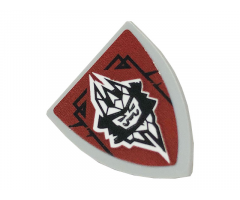 Minifigure, Shield Triangular with Emperor on Dark Red Background, Left Lines Up Pattern (Sticker) - Set 70678