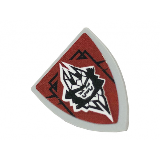Minifigure, Shield Triangular  with Emperor on Dark Red Background, Left Lines Up Pattern (Sticker) - Set 70678