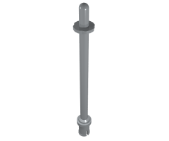 Bar 8L with Stop Rings and Pin (Technic, Figure Accessory Ski Pole) - Rounded End
