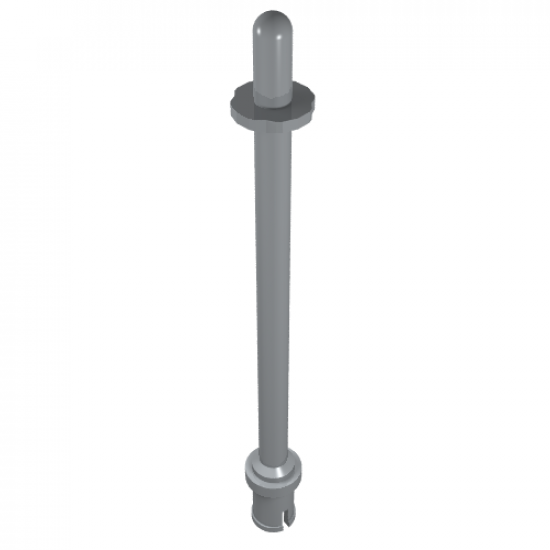 Bar 8L with Stop Rings and Pin (Technic, Figure Accessory Ski Pole) - Rounded End