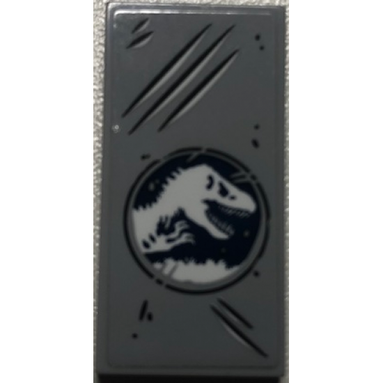 Tile 2 x 4 with Jurassic World Logo and Scratch Marks Pattern (Sticker) - Set 75926