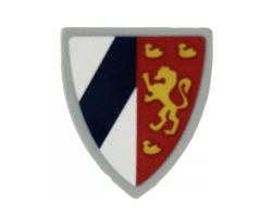 Minifigure, Shield Triangular  with Dark Blue Stripe and Gold Lion Pattern (Sticker) - Set 71040