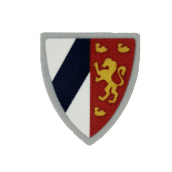 Minifigure, Shield Triangular  with Dark Blue Stripe and Gold Lion Pattern (Sticker) - Set 71040