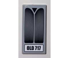 Tile 2 x 4 with Black 'OLD 717' and Engine Grille Pattern (Sticker) - Set 75957