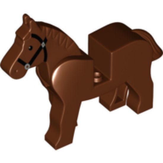 Horse with Black Eyes, Silver Pupils and Black Bridle Pattern
