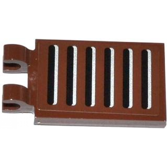 Tile, Modified 2 x 3 with 2 Clips with Grille Pattern (Sticker) - Set 75020