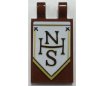 Tile, Modified 2 x 3 with 2 Open O Clips with Black and Gold 'NHS' on White Banner Pattern Model Right Side (Sticker) - Set 70425