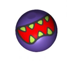 Technic Ball Joint with Red Mouth and Lime Sharp Teeth Pattern