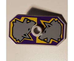 Minifigure, Shield Rectangular with Stud, Knights Kingdom Danju Wolf Pattern (Printed Version)