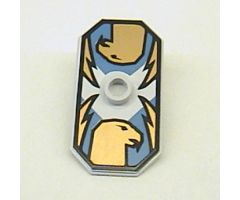 Minifigure, Shield Rectangular with Stud, Knights Kingdom Jayko Hawk Pattern (Printed Version)