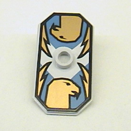 Minifigure, Shield Rectangular with Stud, Knights Kingdom Jayko Hawk Pattern (Printed Version)