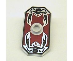 Minifigure, Shield Rectangular with Stud, Knights Kingdom Vladek Scorpion Pattern (Printed Version)