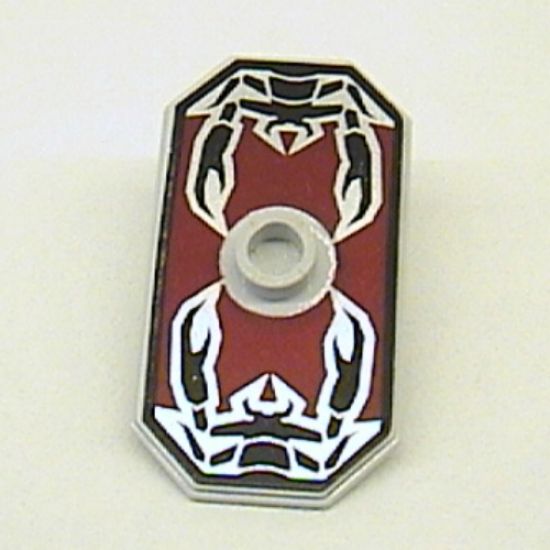 Minifigure, Shield Rectangular with Stud, Knights Kingdom Vladek Scorpion Pattern (Printed Version)