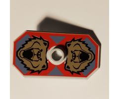 Minifigure, Shield Rectangular with Stud, Knights Kingdom Santis Bear Pattern (Printed Version)